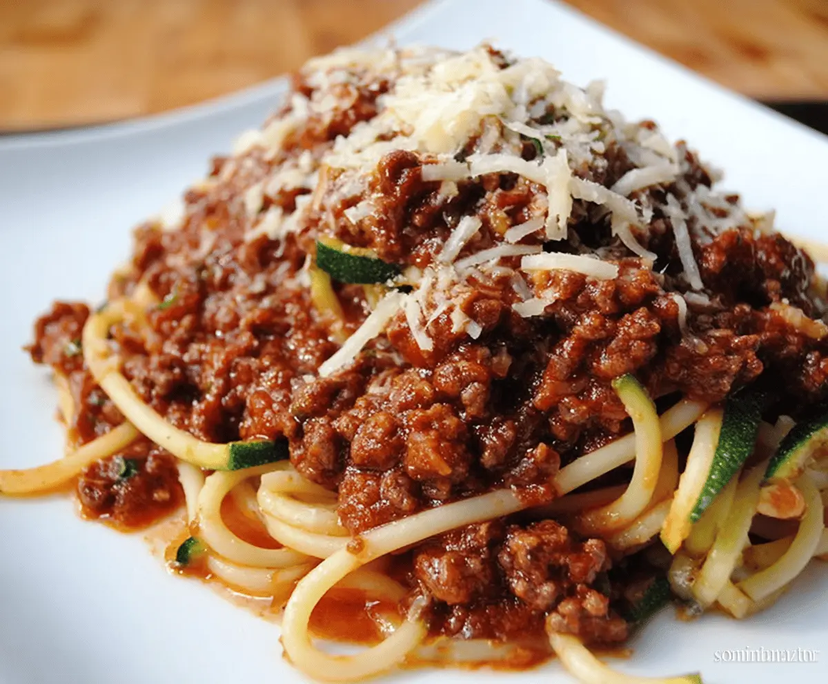 Rich Spaghetti Meat Sauce Made With Red Wine