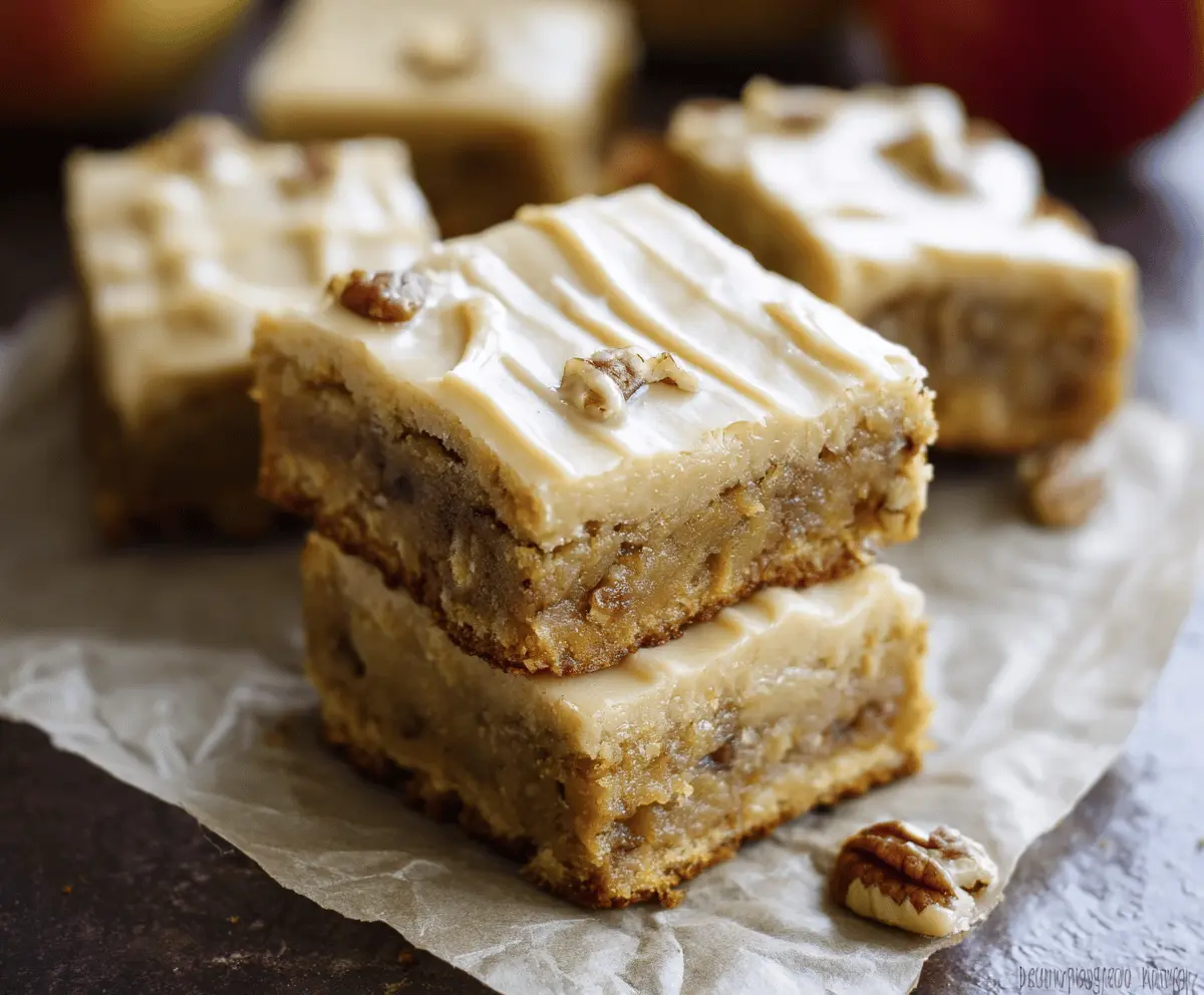 Maple Frosted Apple Blondies Recipe