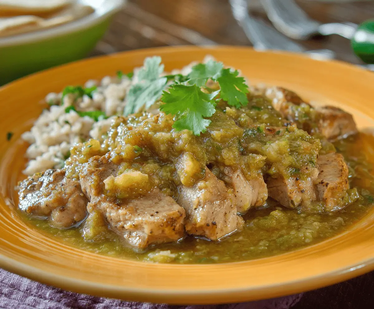 Easy Pork in Tangy Tomatillo Salsa Recipe
