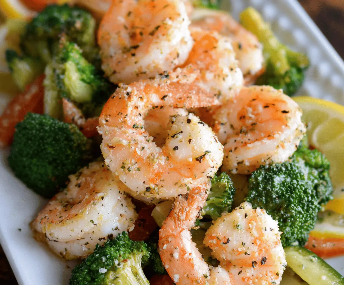 Garlic Parmesan Shrimp With Easy Veggies