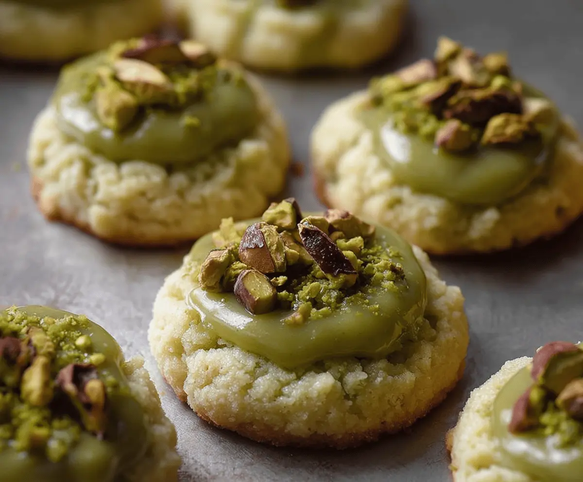 Buttery Pistachio Thumbprint Cookies 