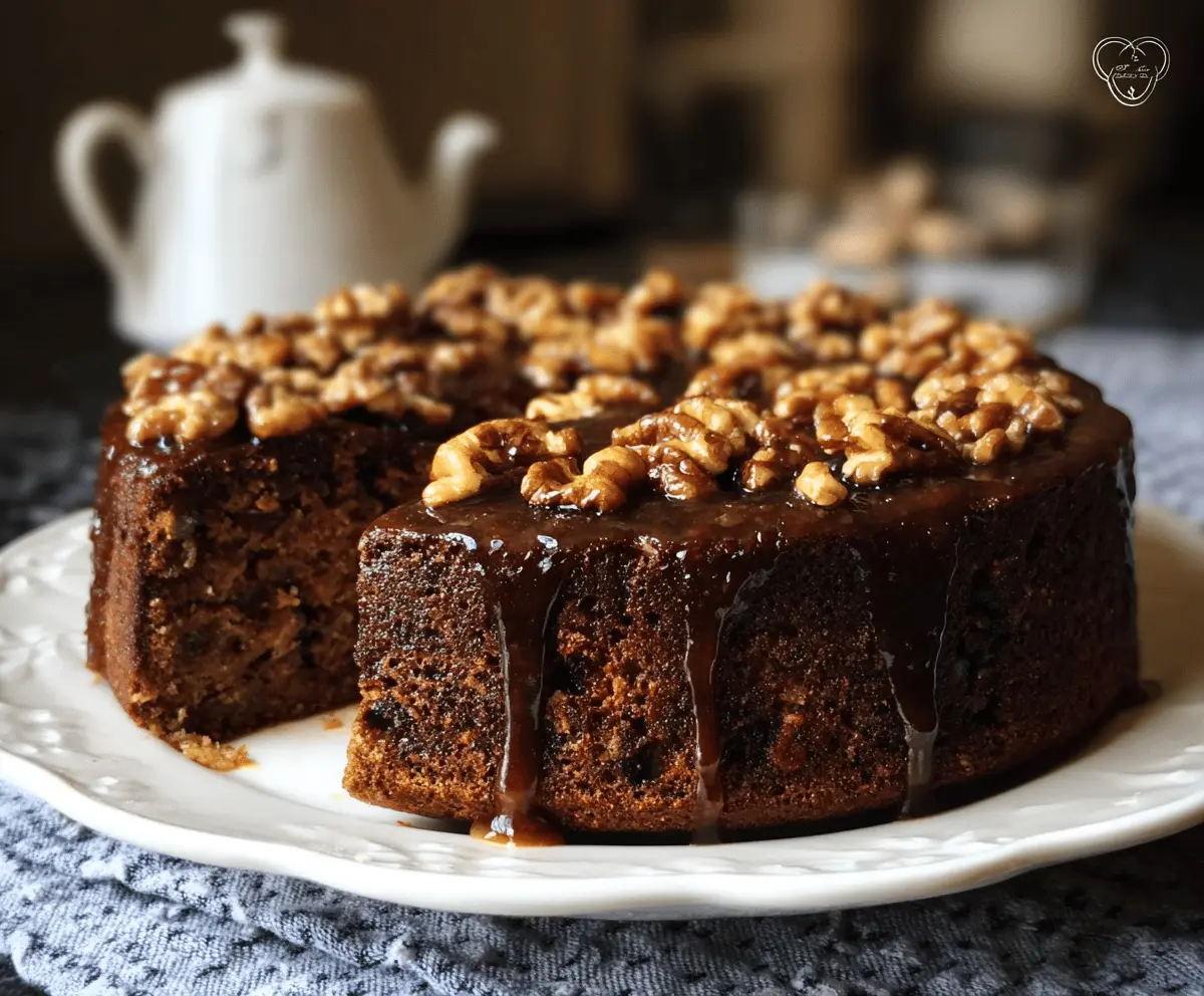 Irresistibly Moist Espresso Date Cake with Walnuts