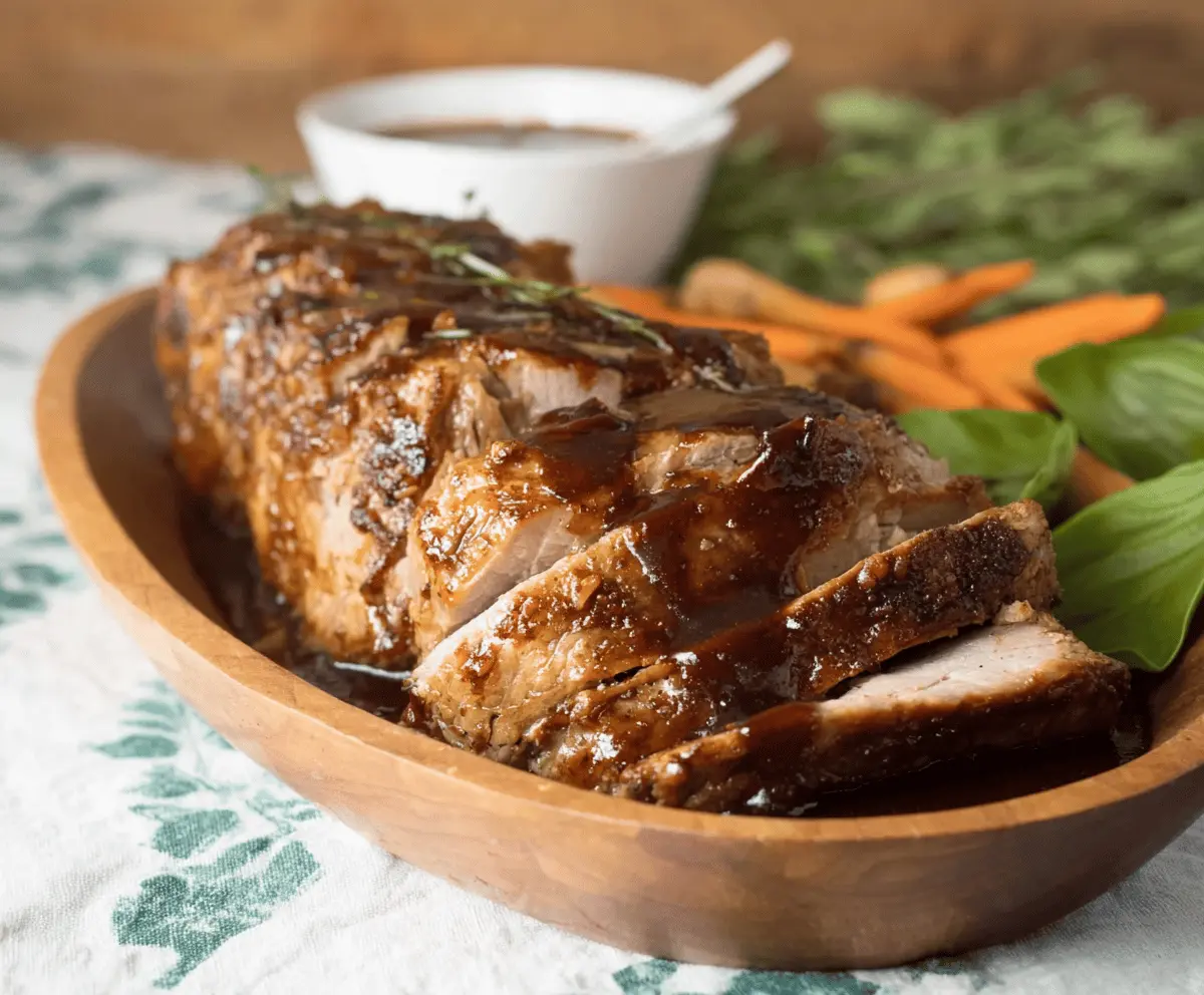 Slow Cooker Balsamic Brown Sugar Pork Roast
