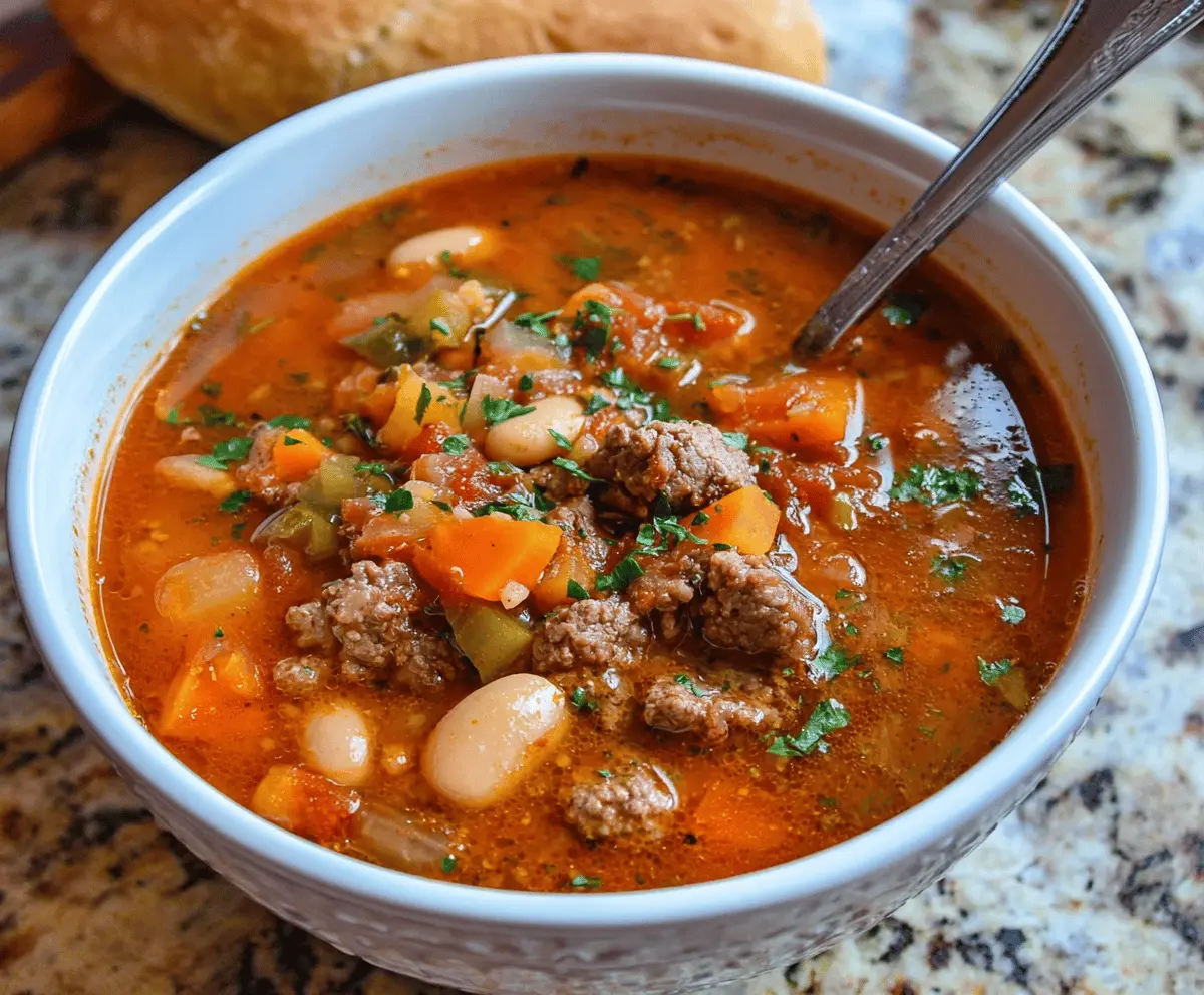 Hearty Beef Vegetable & Bean Soup