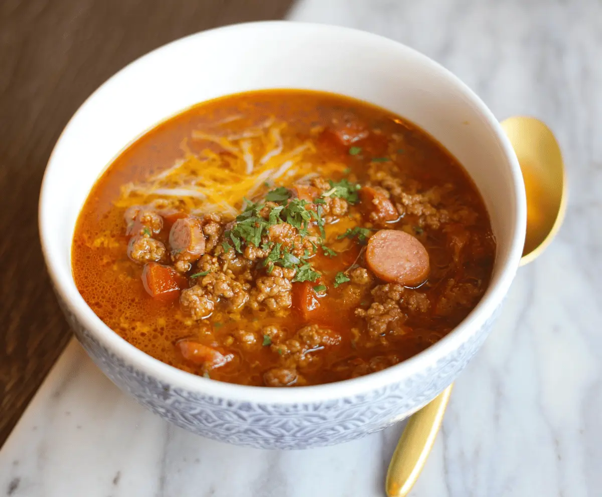 Paleo Chili Dog Soup
