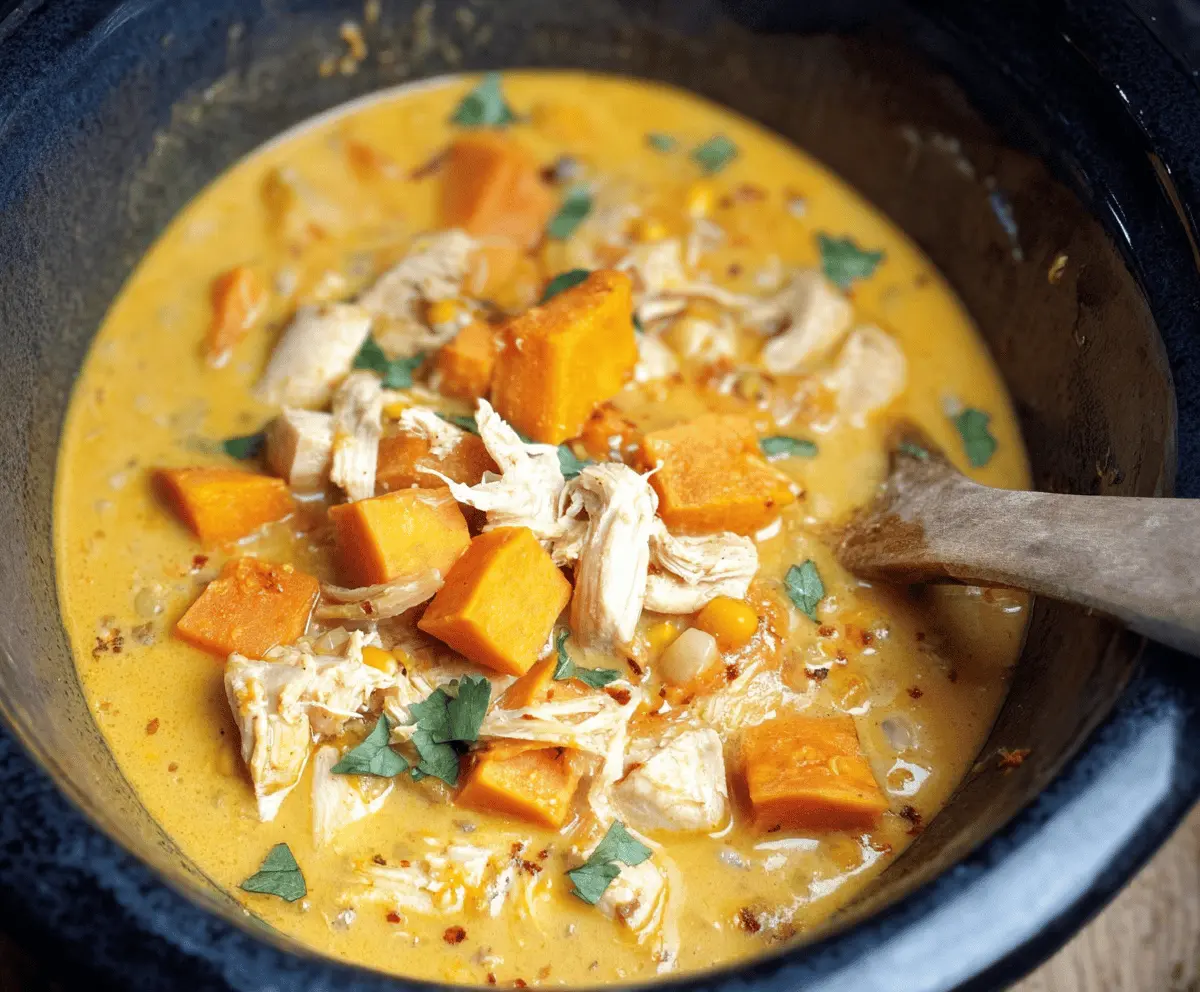 Slow Cooker Chicken and Sweet Potato Chowder