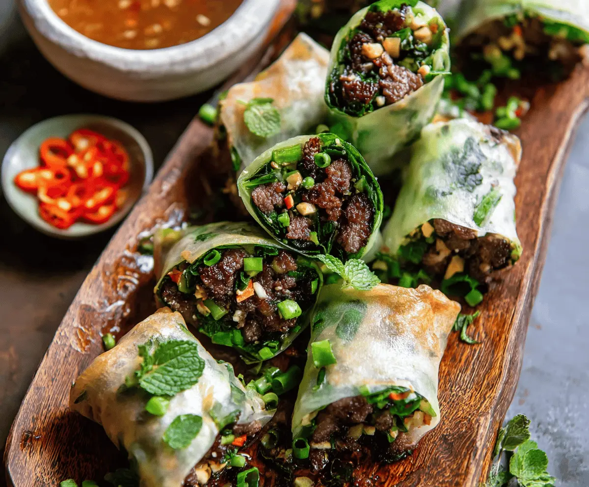 Thai Basil Beef Rolls