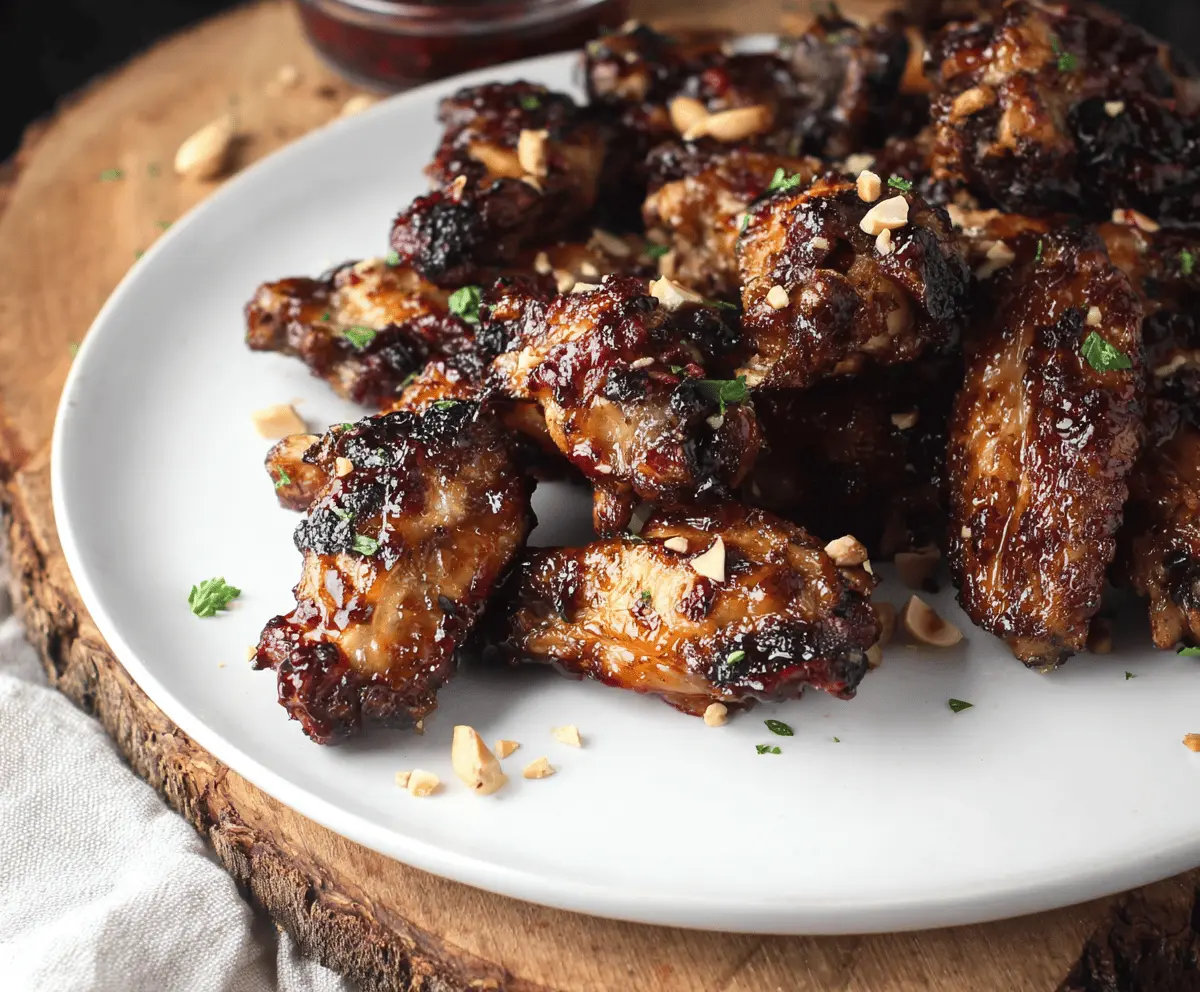 Baked Peanut Butter and Jelly Chicken Wings