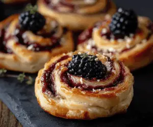 Delicious Blackberry Brie Pastry Swirls with fresh berries and creamy cheese filling.