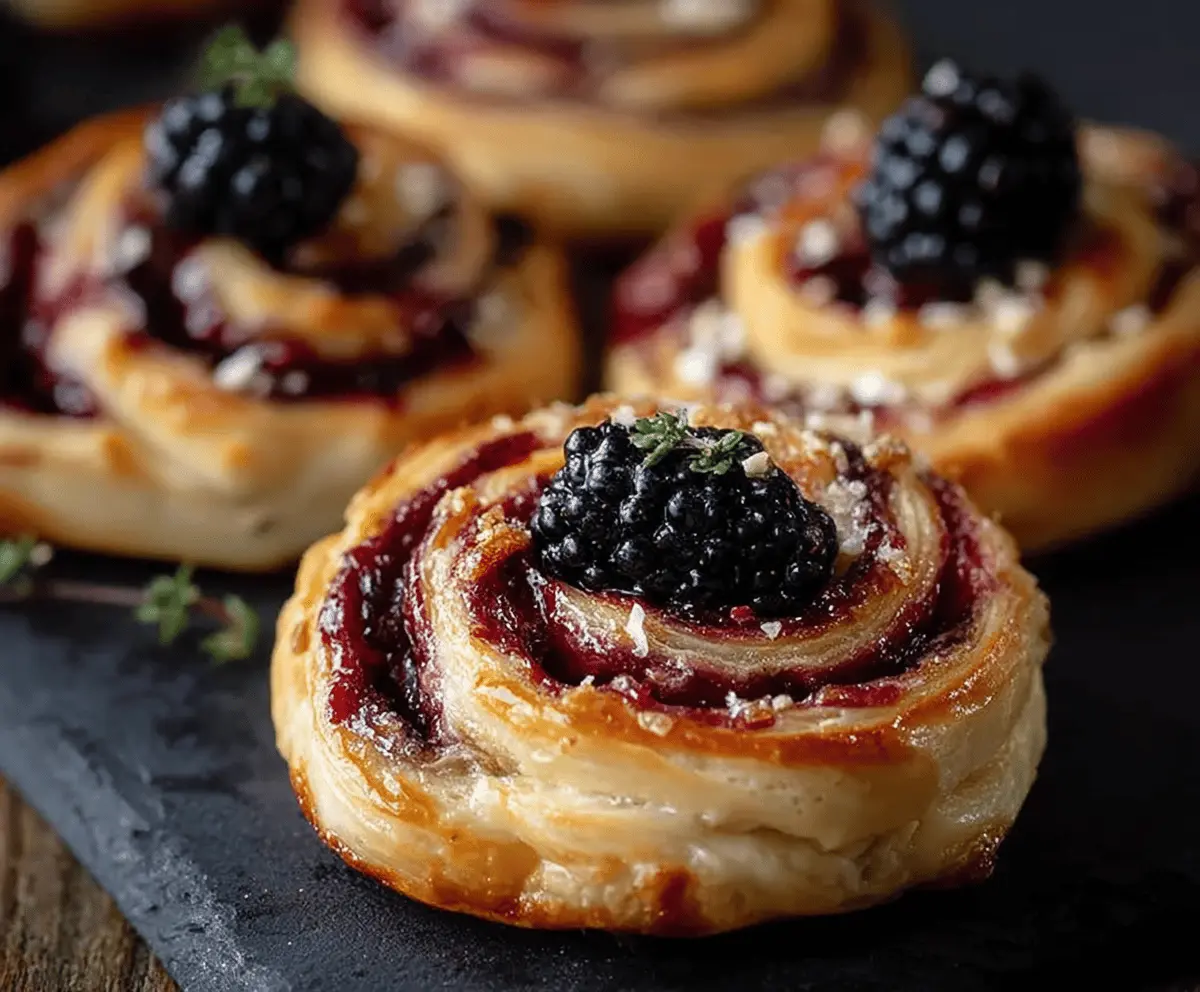 Delicious Blackberry Brie Pastry Swirls with fresh berries and creamy cheese filling.