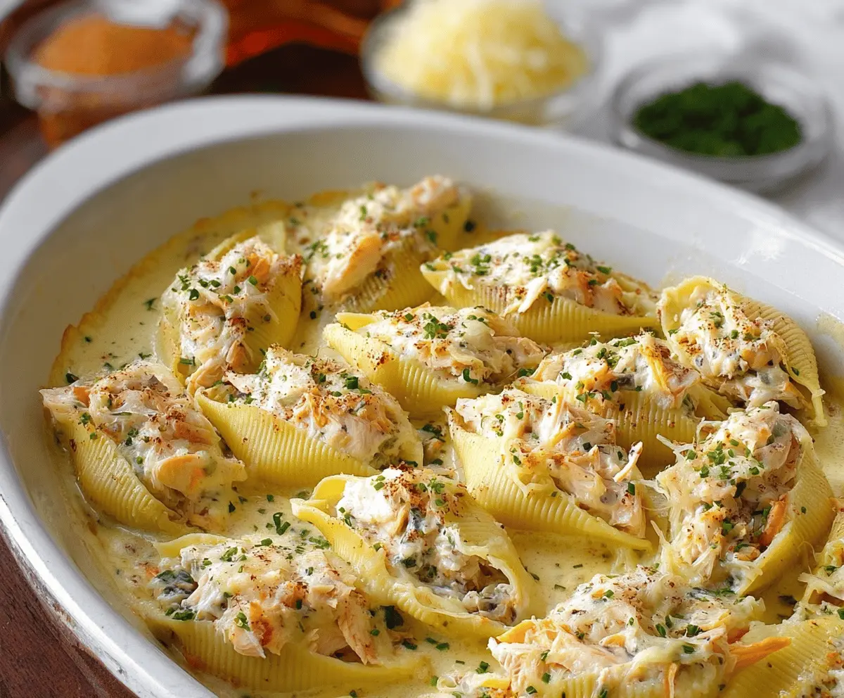 Creamy Seafood Stuffed Shells