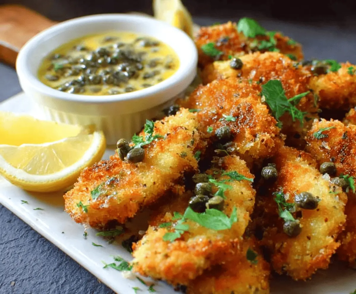 Golden Chicken Nuggies with Lemony Piccata