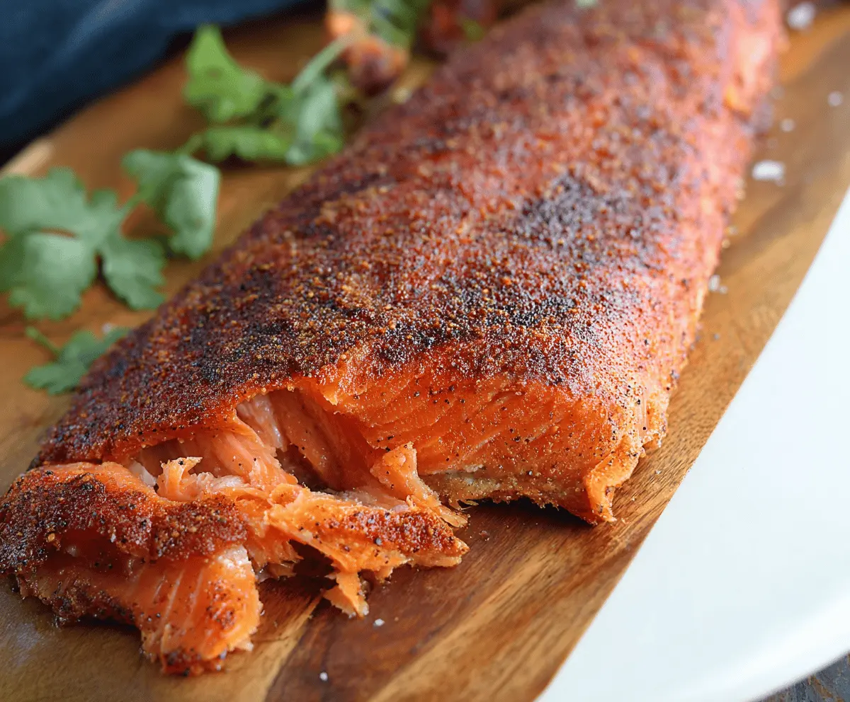Hot Smoked Salmon Fillet with a Brown Sugar Spice Rub