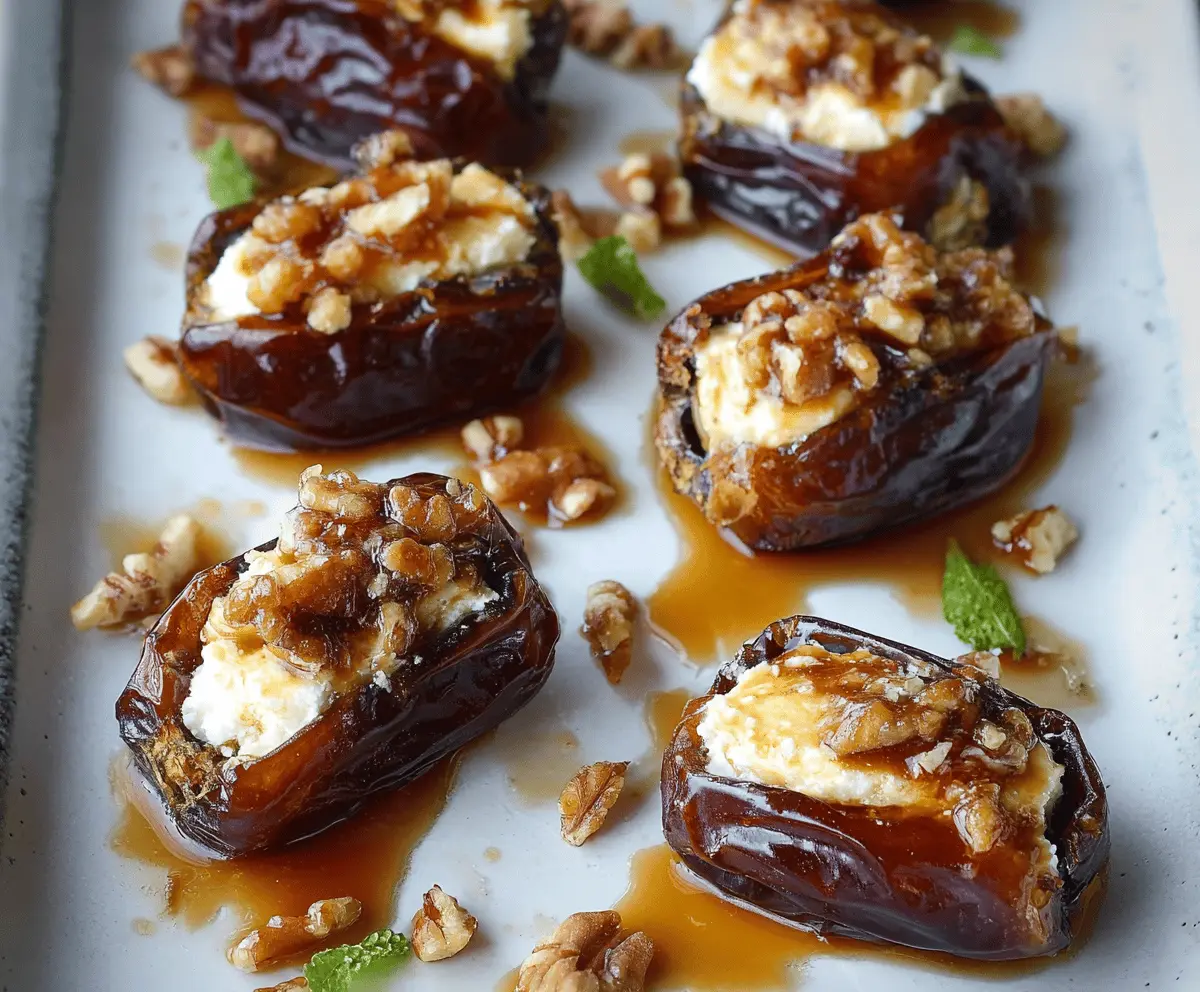 Mascarpone Stuffed Dates with Maple Drizzle