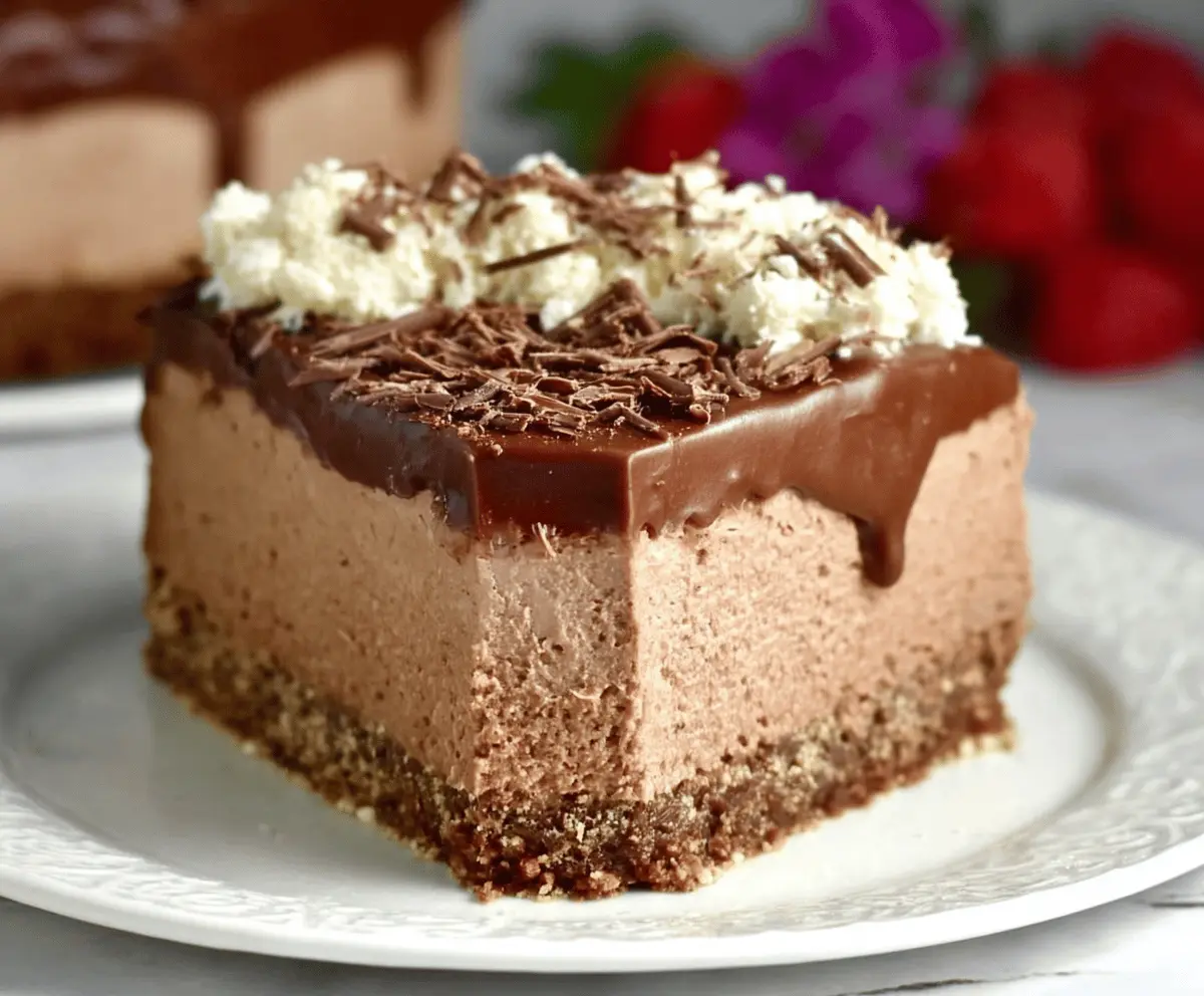 No-Bake Triple Chocolate Mascarpone Cheesecake