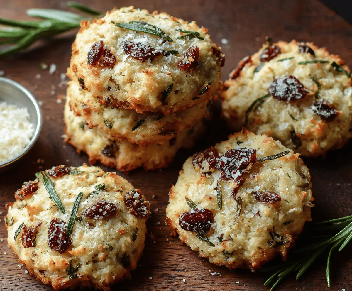 Savory Cranberry Rosemary Parmesan Cookies