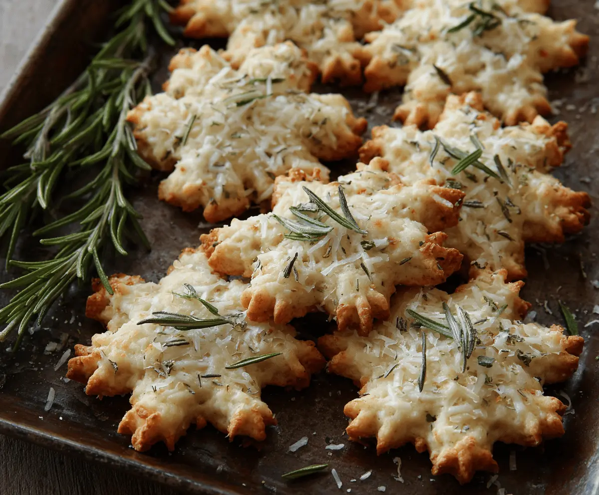 Savory Rosemary-Parmesan Snowflake Cookies