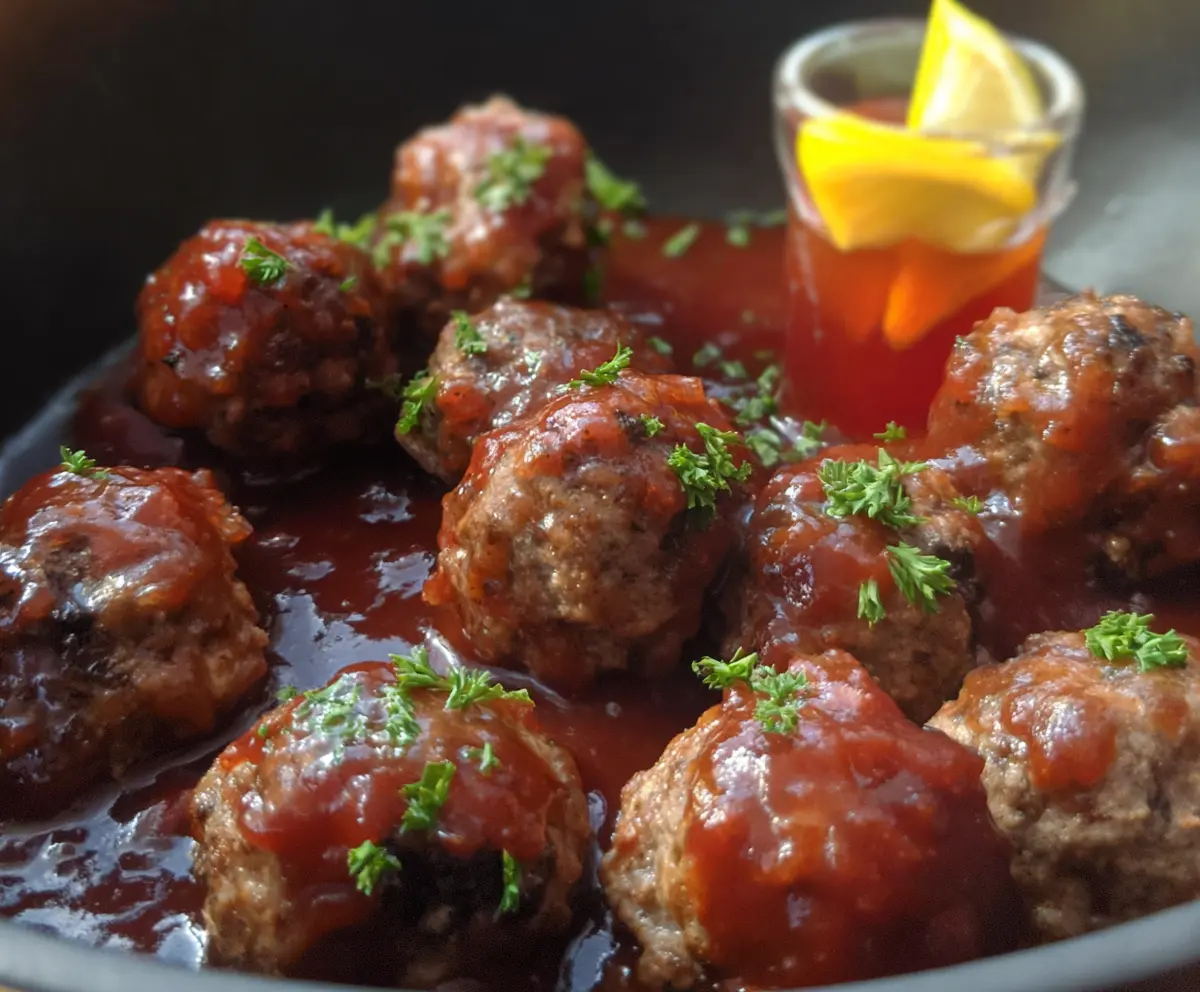 Delicious Cape Cod Cocktail Meatballs served on a platter, perfect for appetizers.