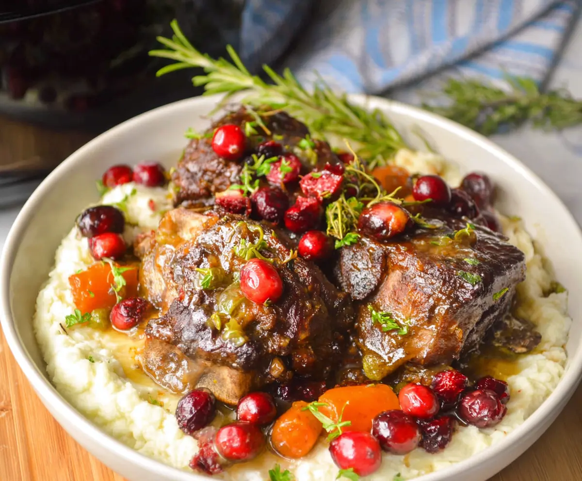 Crockpot Cranberry Beef Short Ribs