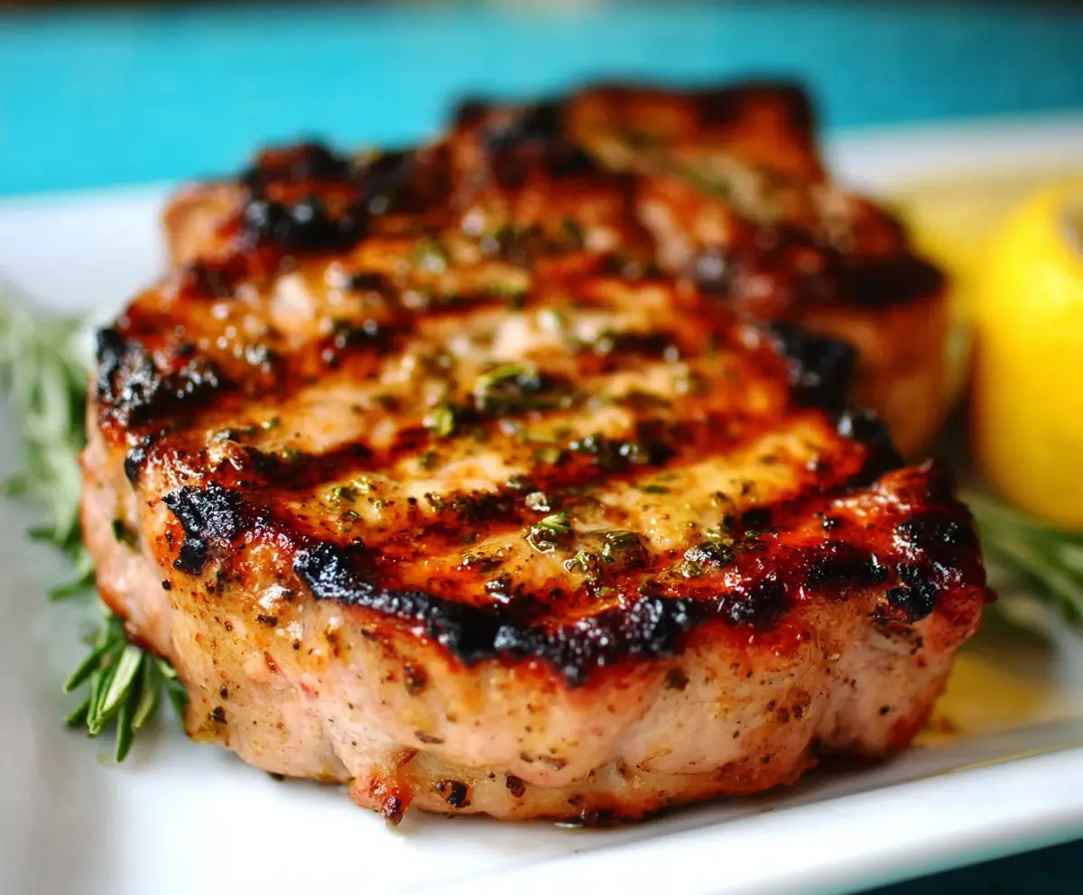 Grilled Lemon Herb Pork Chops