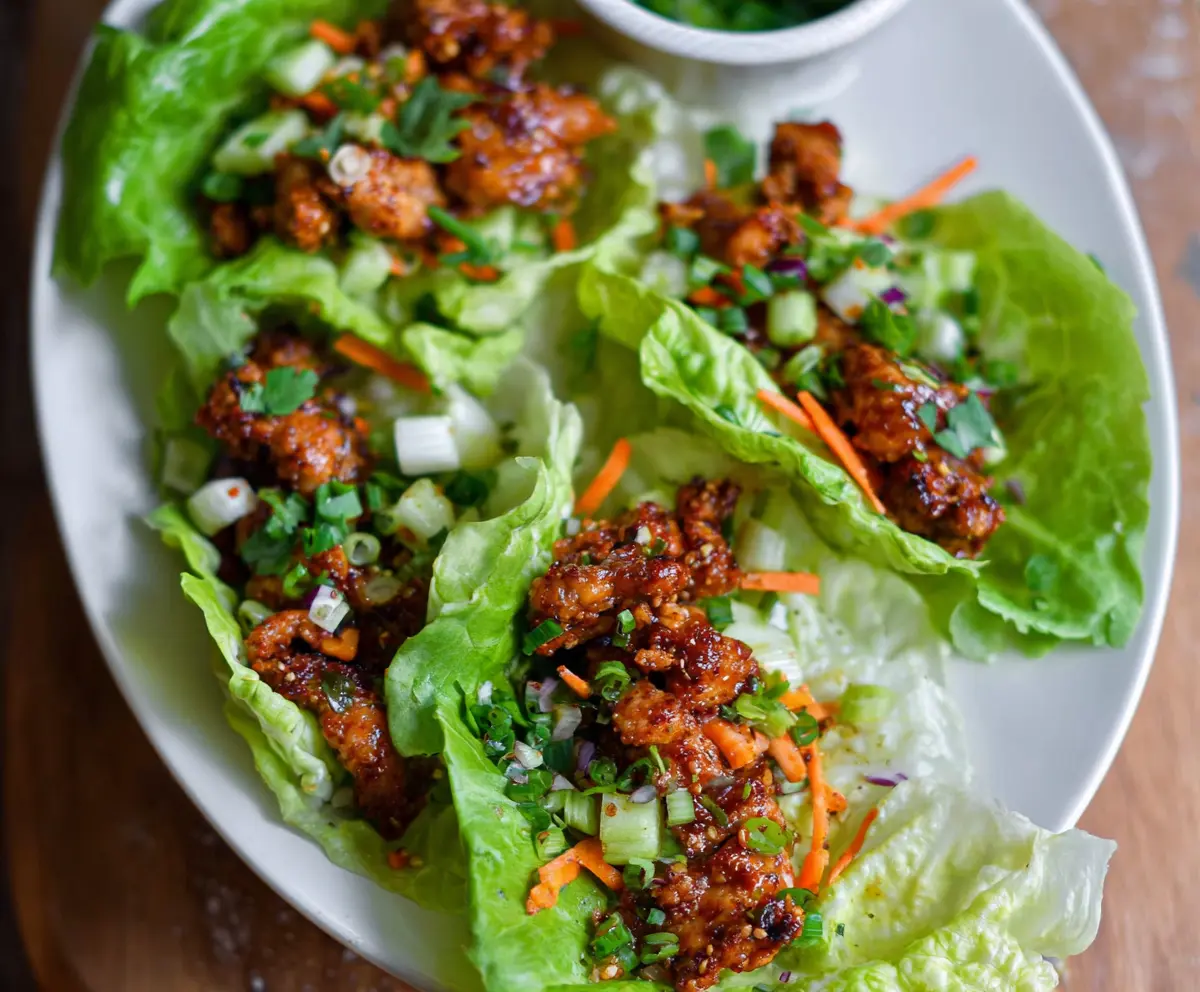 Hot Honey Chicken Lettuce Wraps