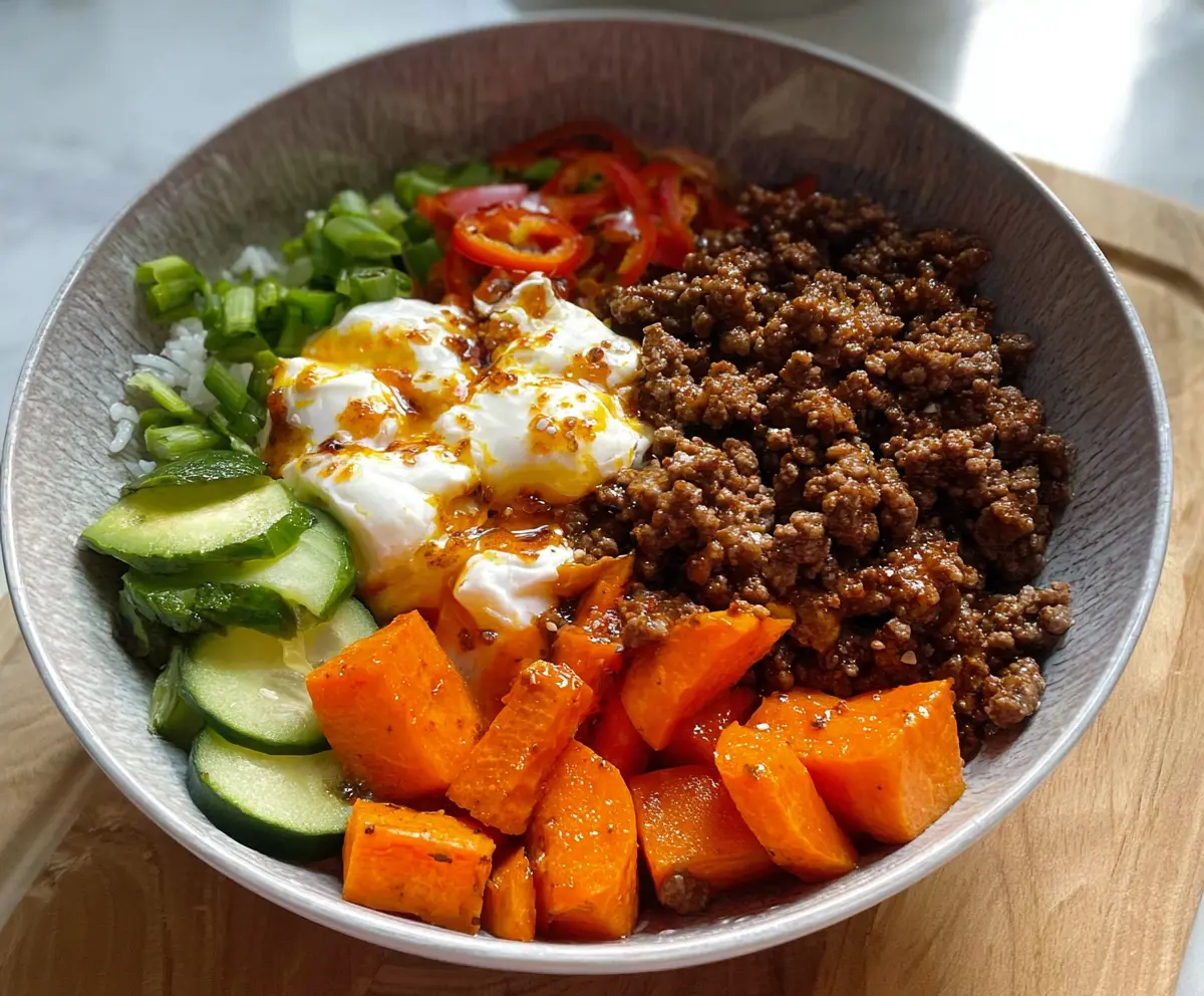 Hot Honey Ground Beef Bowls