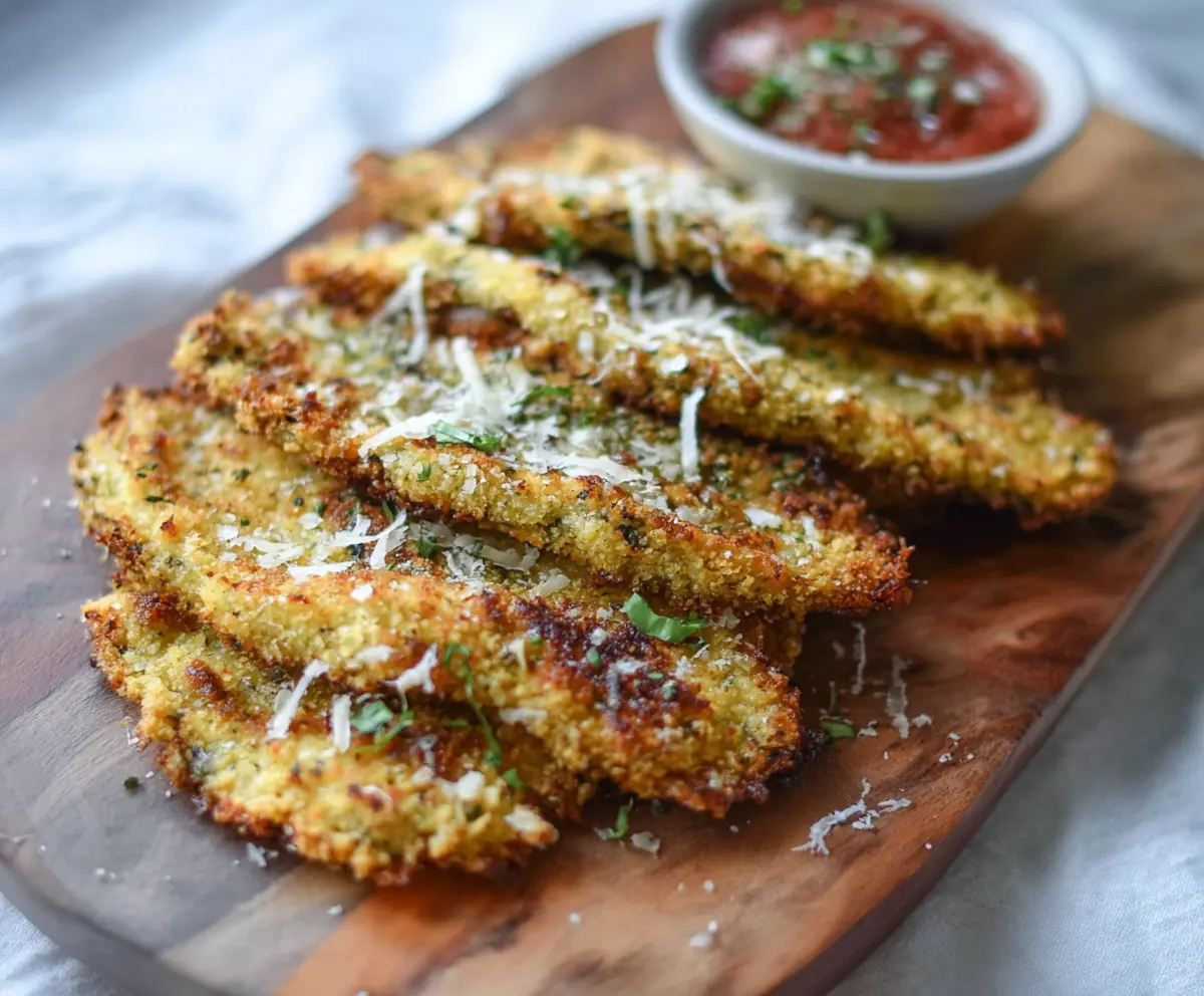 Low Carb Crispy Egglpant Parmesan