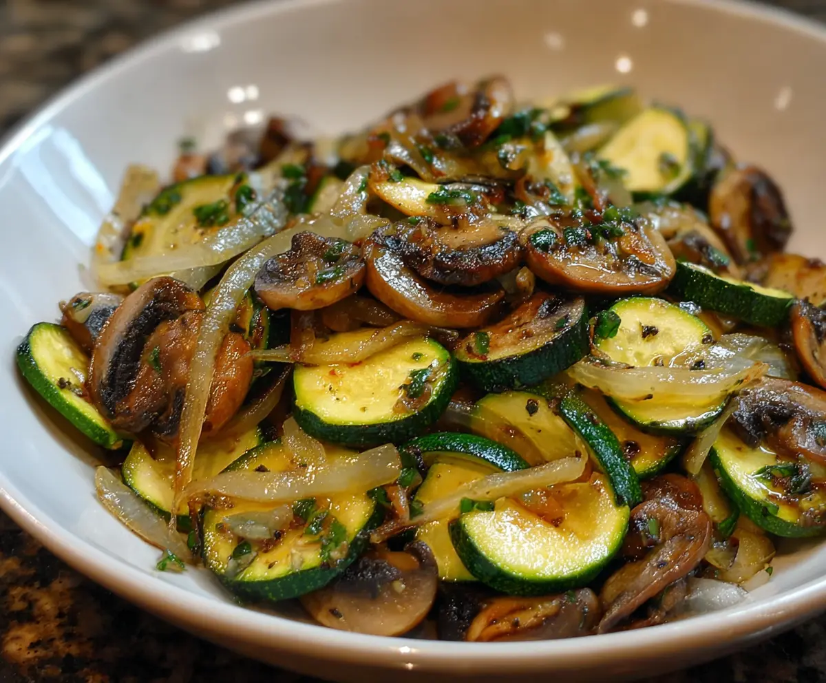 Sauteed Zucchini Mushrooms And Onions