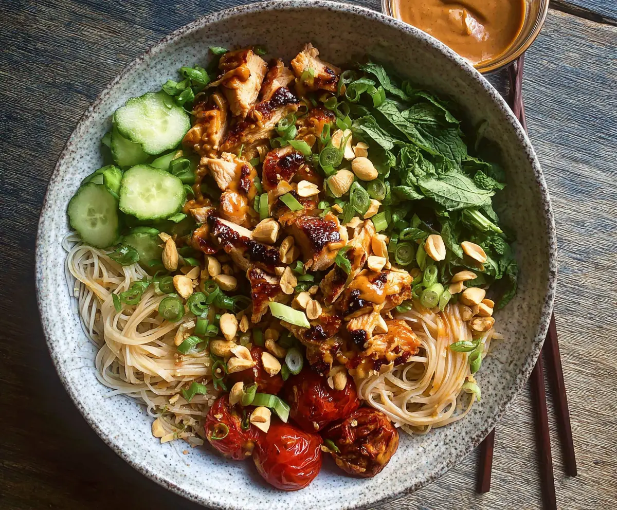 Thai Peanut Chicken Noodle Bowls 