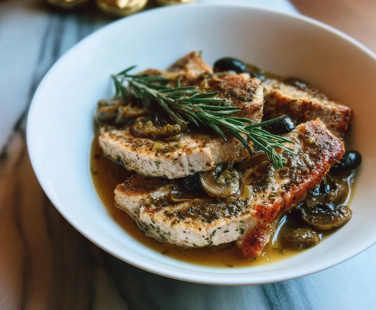 Juicy Whole30 Instant Pot pork chops cooked to perfection with herbs and spices.