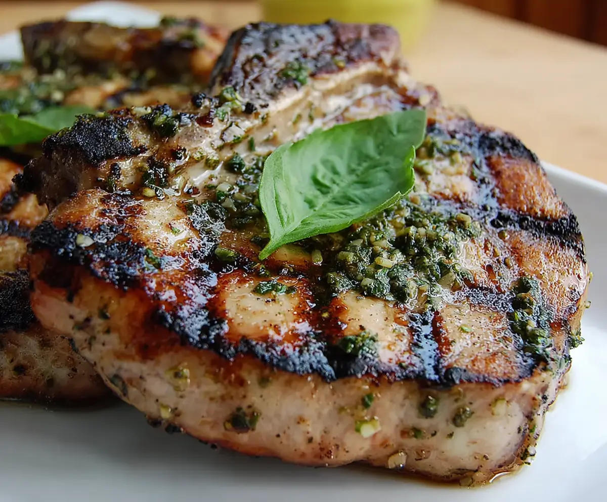 Basil-Garlic Grilled Pork Chops