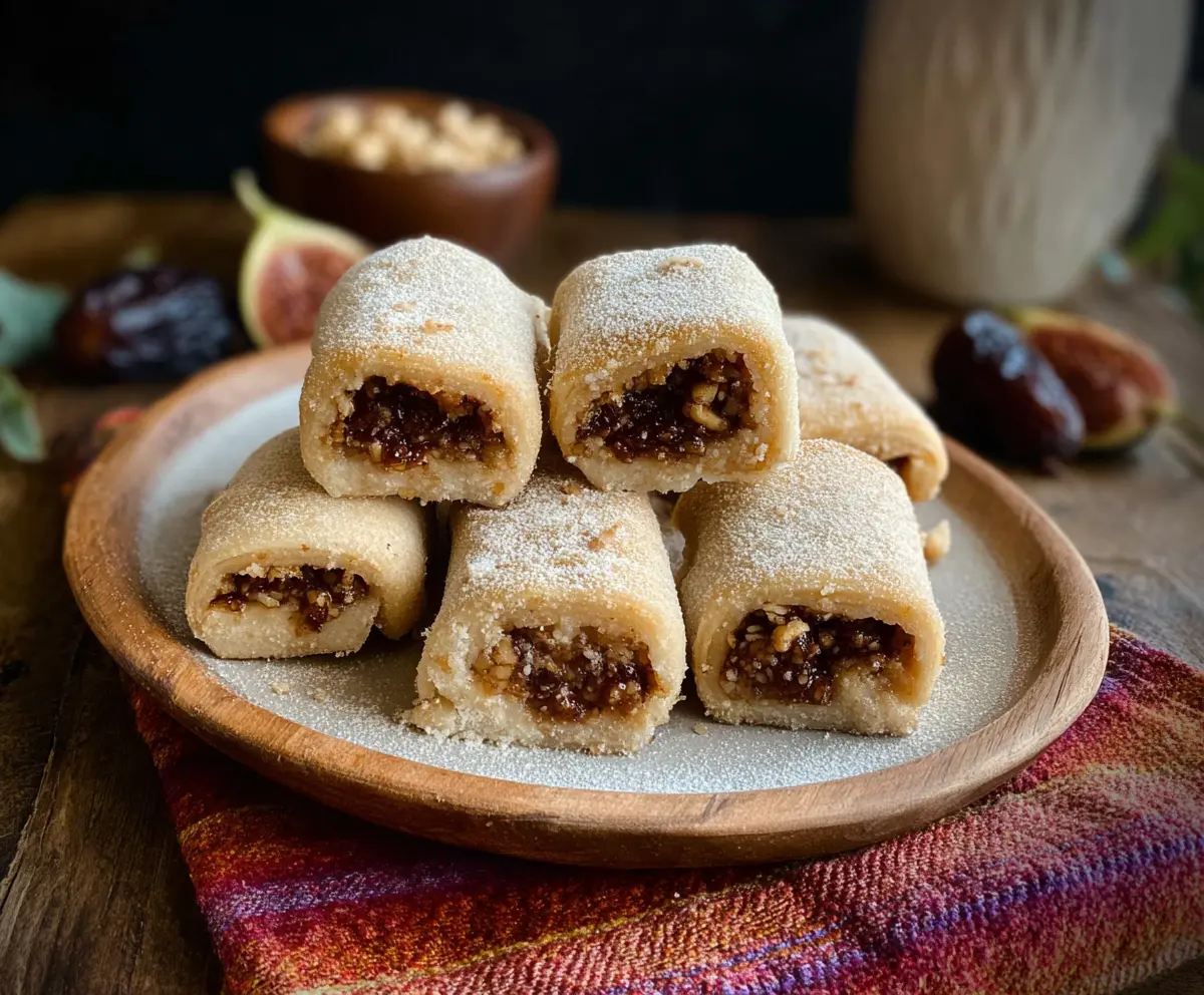 Delicious homemade cashew fig rolls with a golden crust and sweet, chewy filling.
