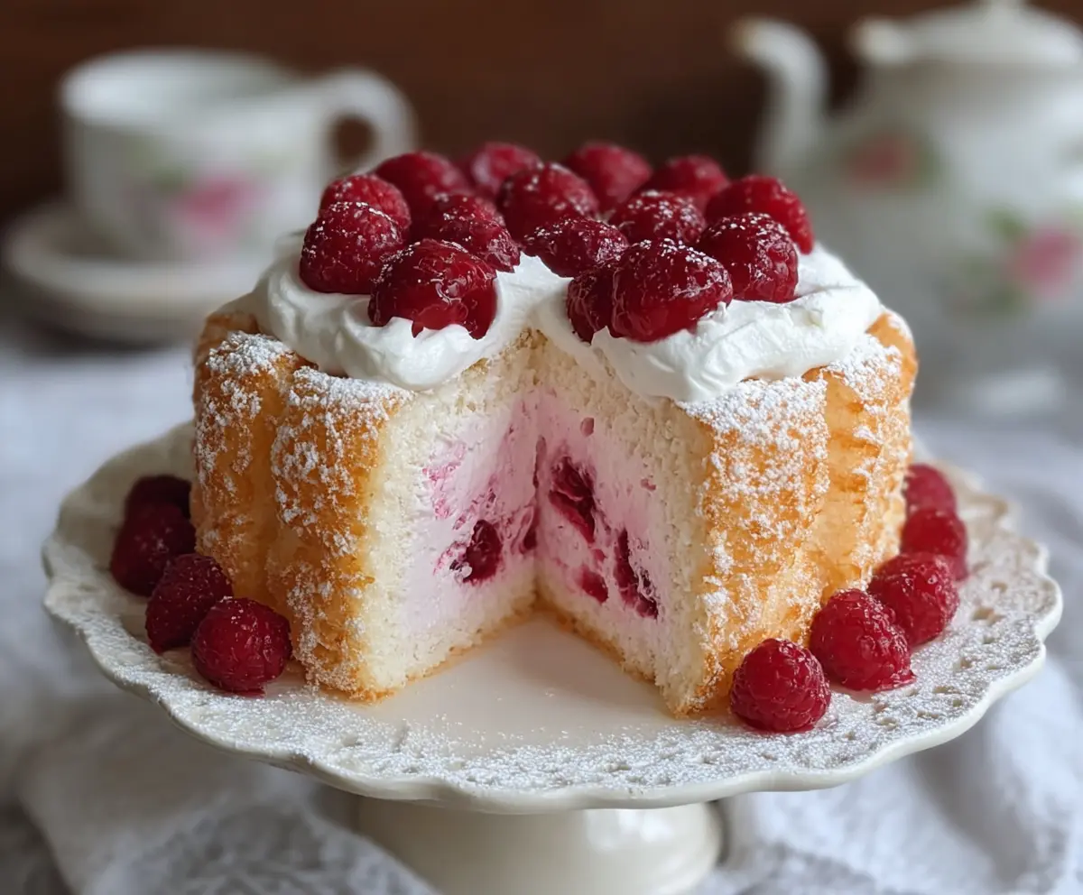 Raspberry Angel Food Cake