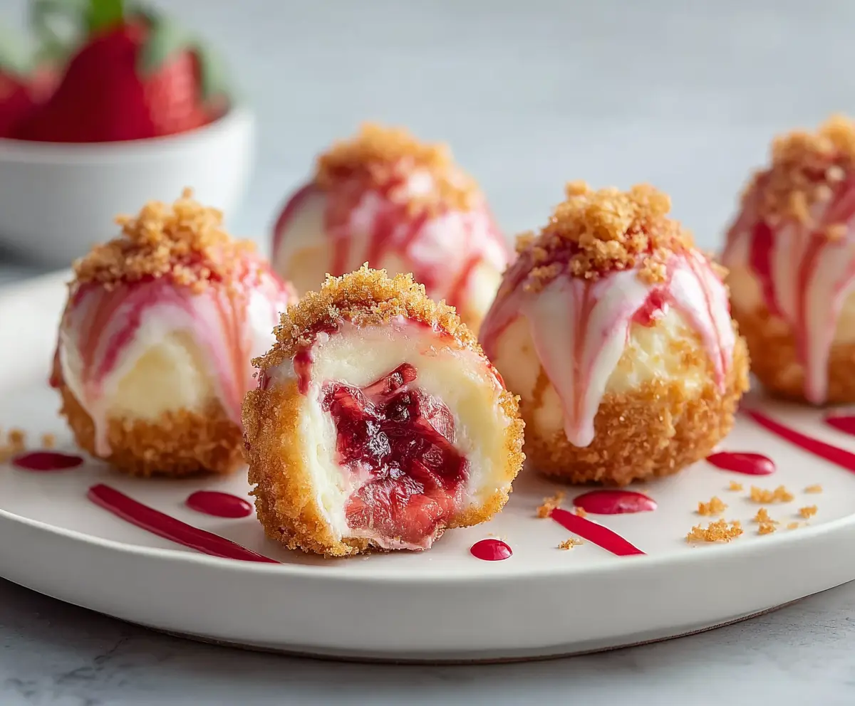 Strawberry Crunch Cheesecake Bites