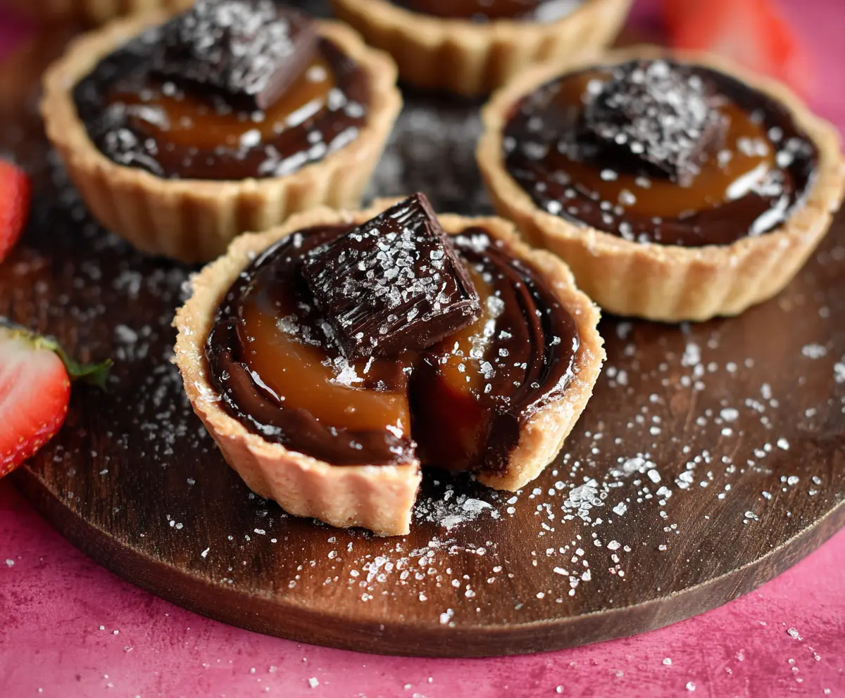 Gluten-Free Dark Chocolate Caramel Tarts