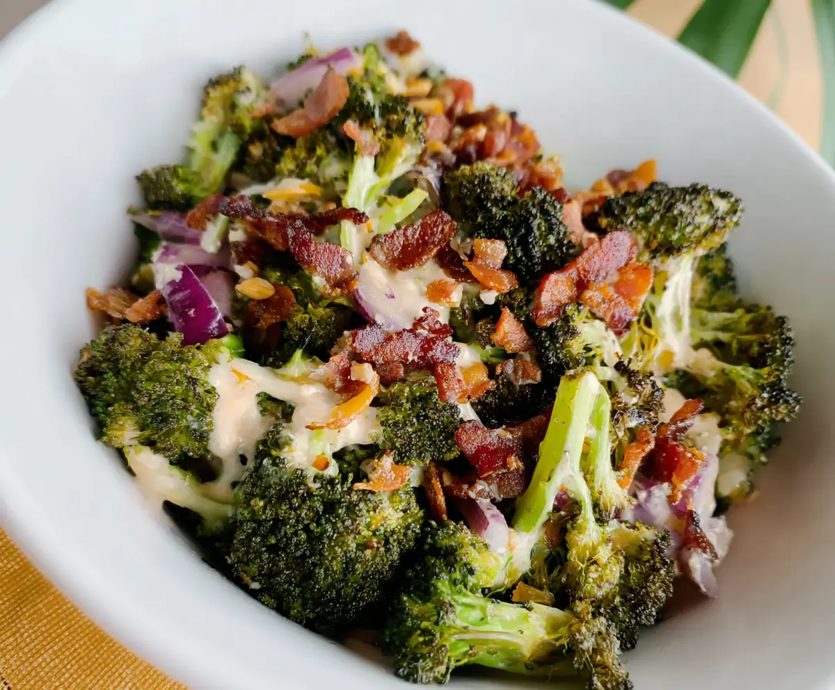 Roasted Broccoli Bacon Crunch Salad