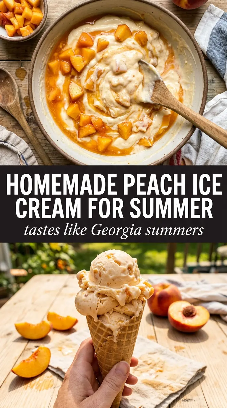 Fresh Georgia Peach Ice Cream creamy peachy summer