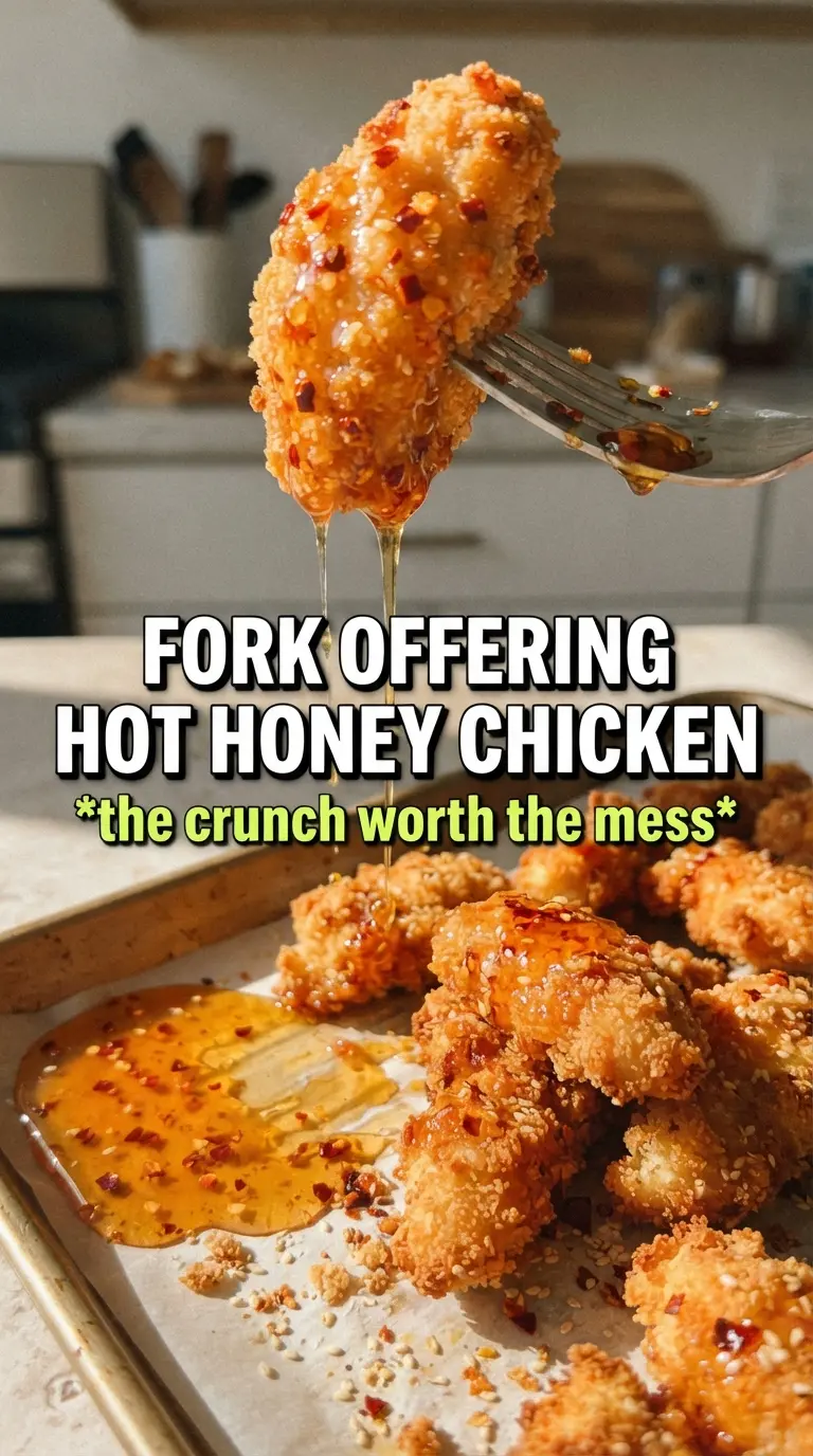 Baked Crunchy Hot Honey Chicken golden crunchy spicy