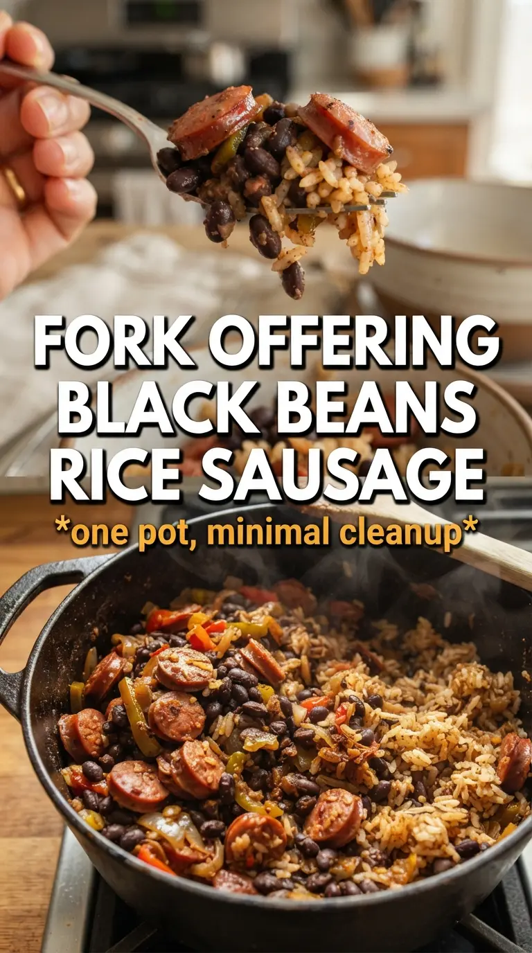 Black Beans and Rice with Sausage smoky hearty lime