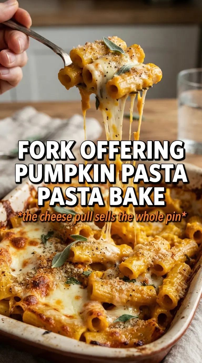 Cheesy Pumpkin Pasta Bake creamy golden