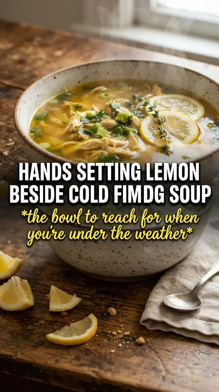 Cold Fighting Chicken Noodle Soup golden broth, ginger, garlic