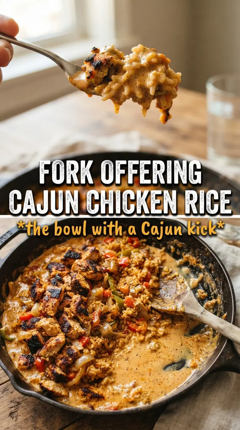 Creamy Cajun Chicken and Rice Bowls with Cajun spice, rice, and vegetables