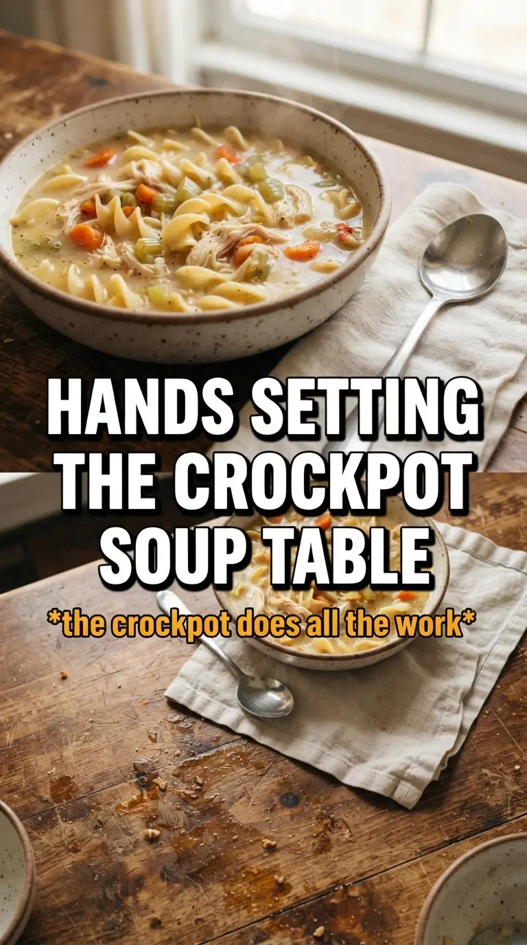 Crockpot Creamy Chicken Noodle Soup creamy tender