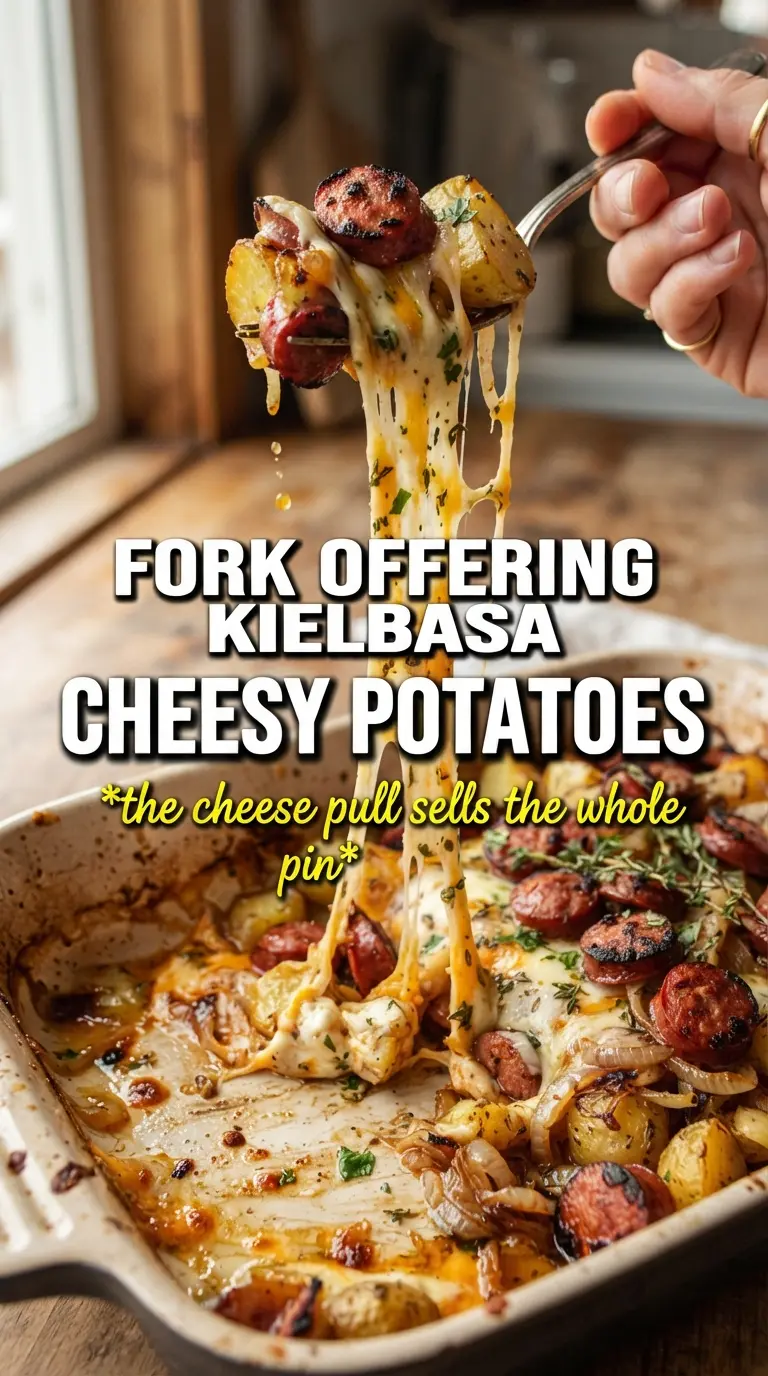 Kielbasa Sausage Cheesy Potato Casserole golden creamy