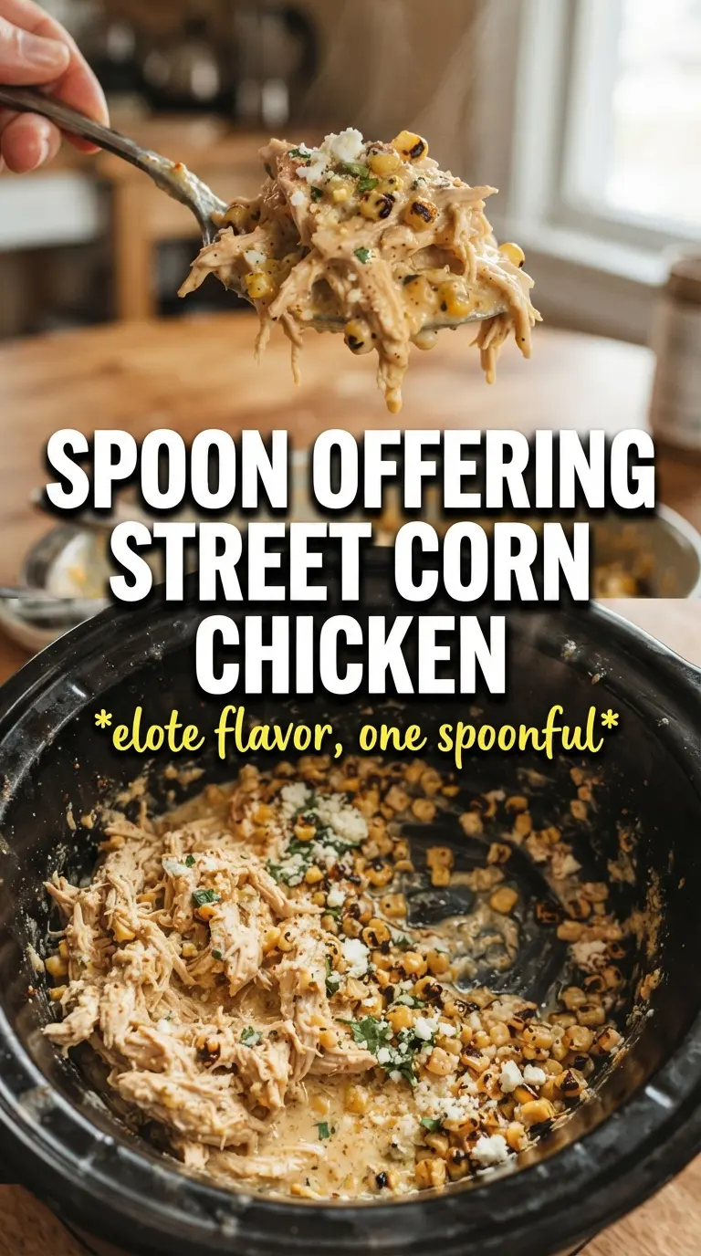 Slow Cooker Street Corn Chicken creamy smoky shredded chicken